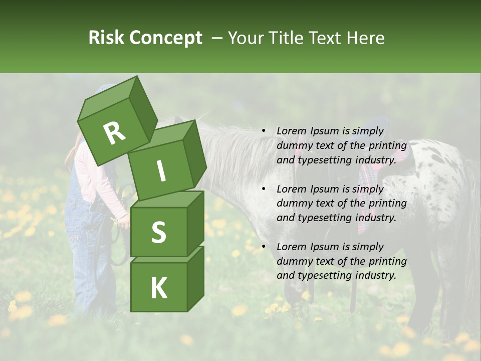 A Little Girl Standing Next To A Horse In A Field PowerPoint Template