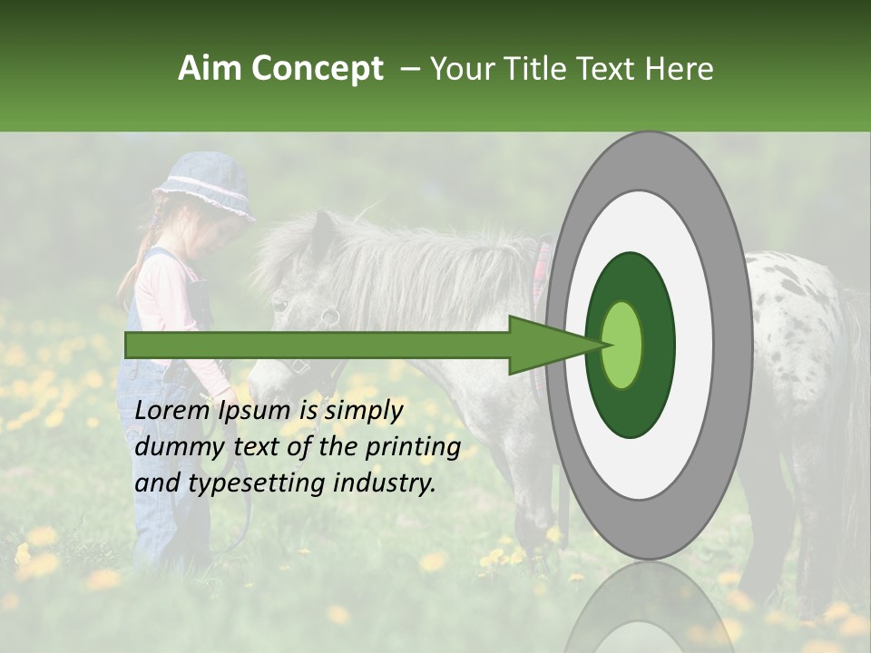 A Little Girl Standing Next To A Horse In A Field PowerPoint Template