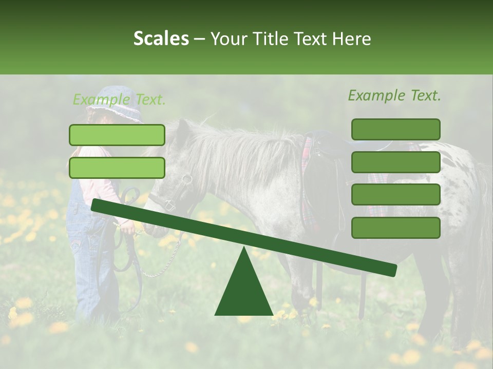 A Little Girl Standing Next To A Horse In A Field PowerPoint Template