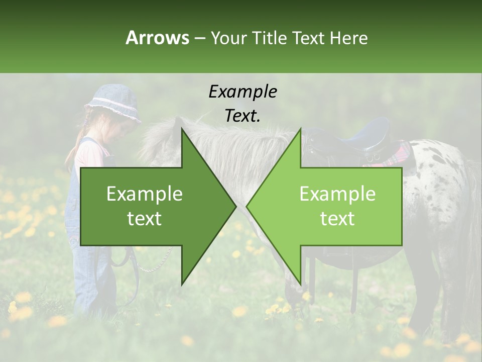 A Little Girl Standing Next To A Horse In A Field PowerPoint Template