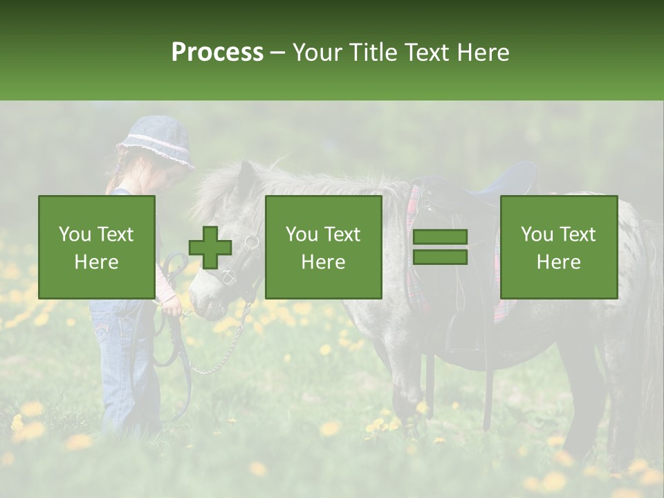 A Little Girl Standing Next To A Horse In A Field PowerPoint Template