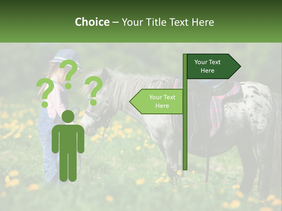 A Little Girl Standing Next To A Horse In A Field PowerPoint Template