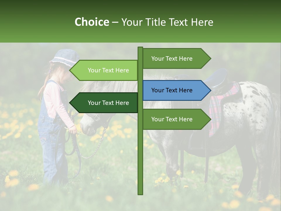 A Little Girl Standing Next To A Horse In A Field PowerPoint Template