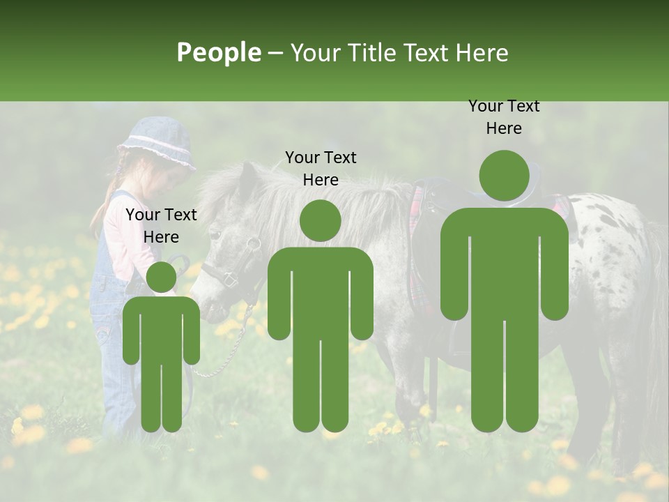 A Little Girl Standing Next To A Horse In A Field PowerPoint Template