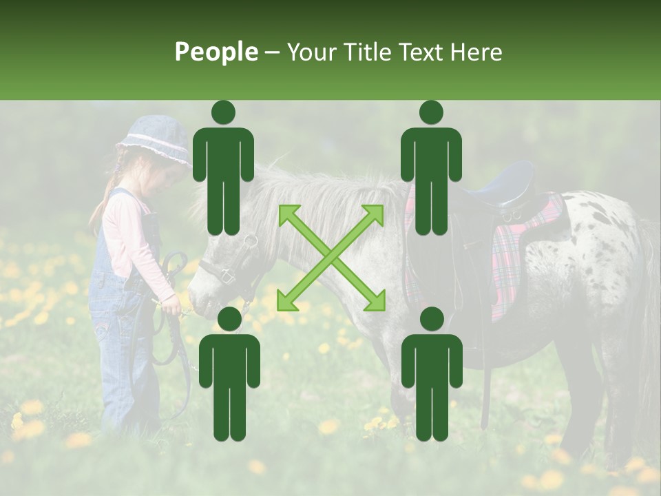 A Little Girl Standing Next To A Horse In A Field PowerPoint Template