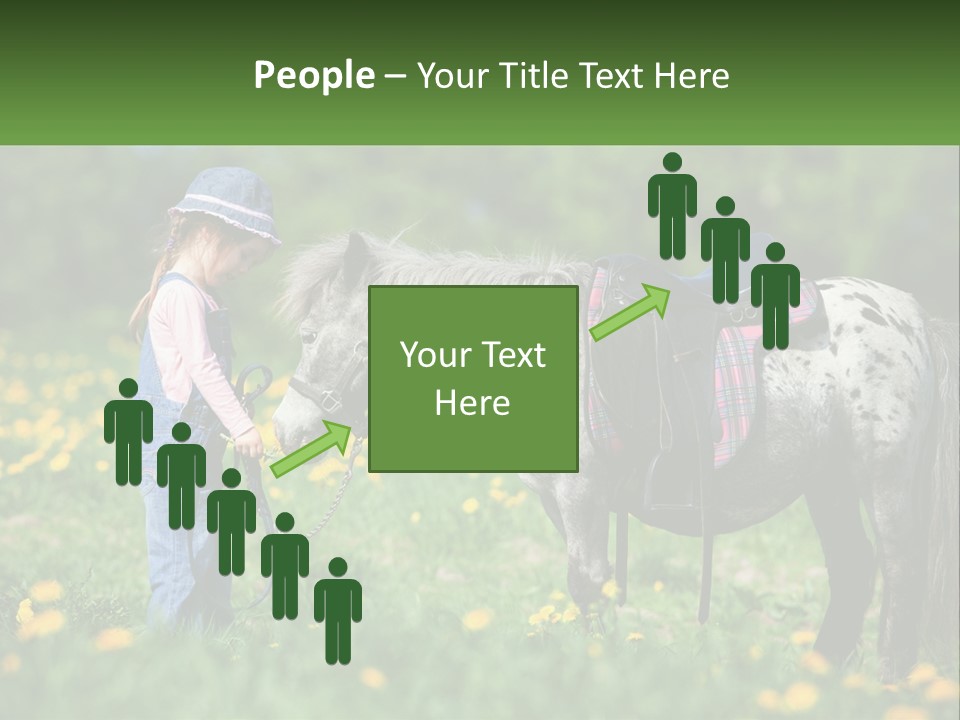 A Little Girl Standing Next To A Horse In A Field PowerPoint Template