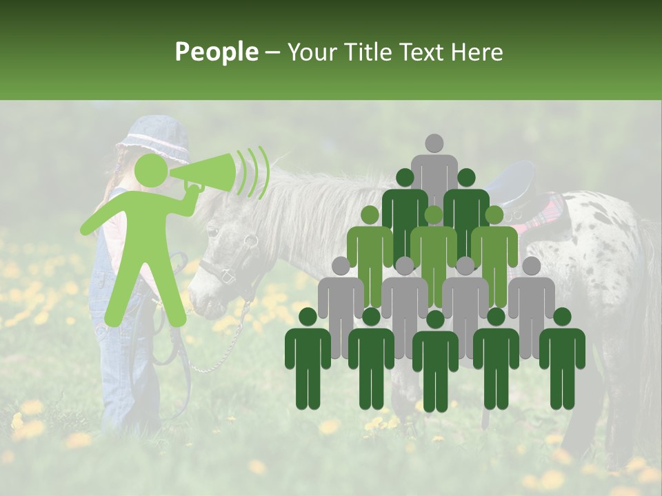 A Little Girl Standing Next To A Horse In A Field PowerPoint Template