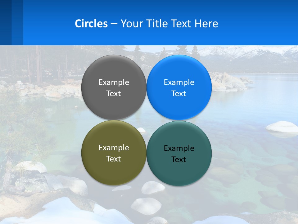 A Body Of Water Surrounded By Rocks And Trees PowerPoint Template