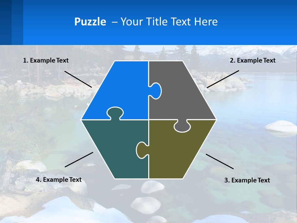 A Body Of Water Surrounded By Rocks And Trees PowerPoint Template