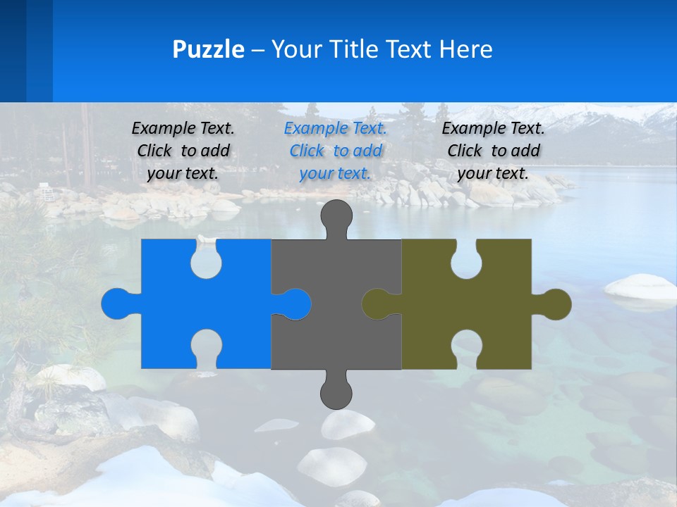 A Body Of Water Surrounded By Rocks And Trees PowerPoint Template