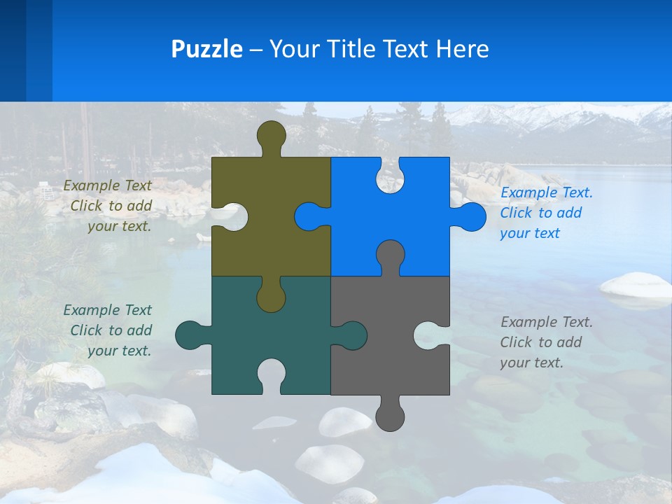 A Body Of Water Surrounded By Rocks And Trees PowerPoint Template