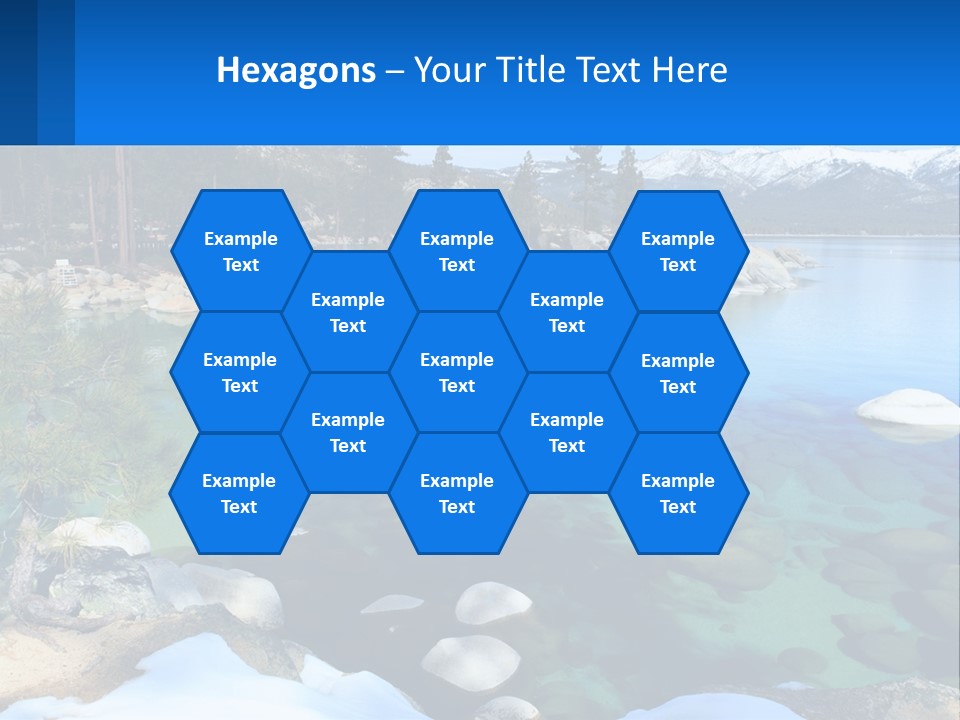 A Body Of Water Surrounded By Rocks And Trees PowerPoint Template