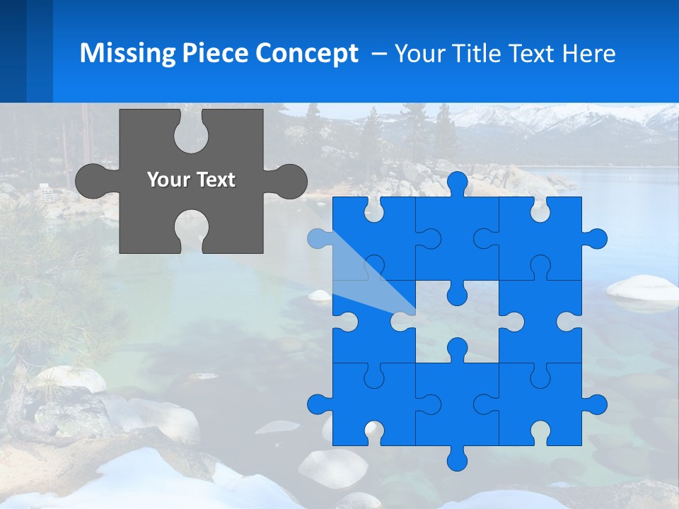 A Body Of Water Surrounded By Rocks And Trees PowerPoint Template