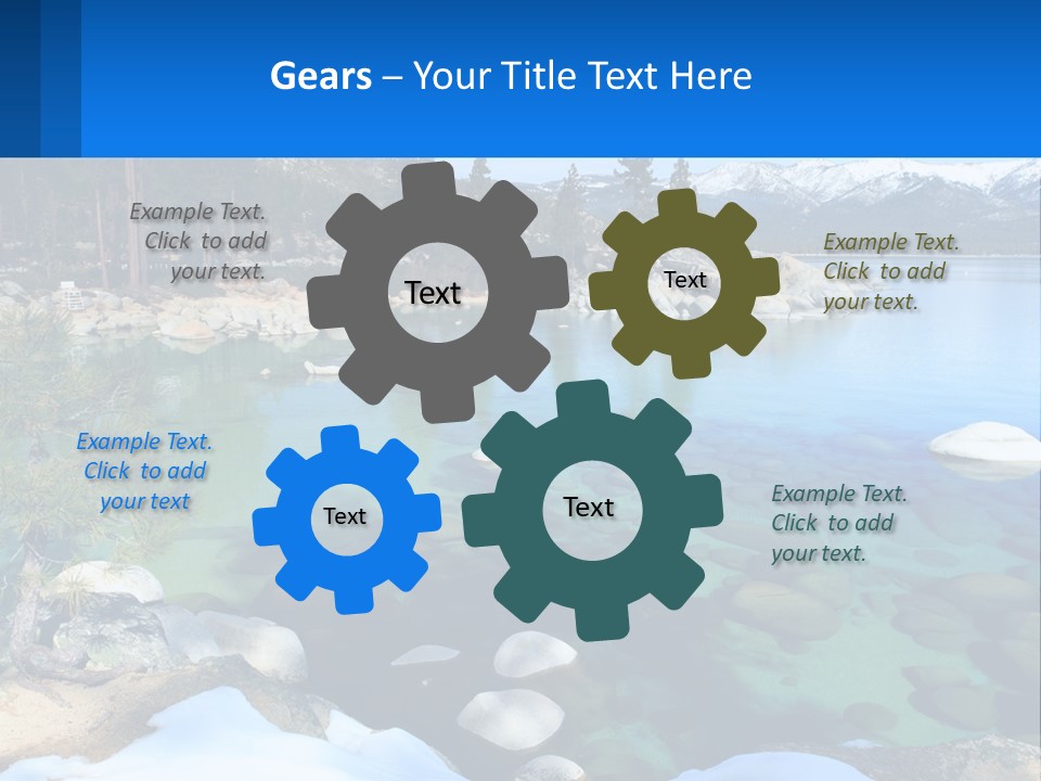 A Body Of Water Surrounded By Rocks And Trees PowerPoint Template