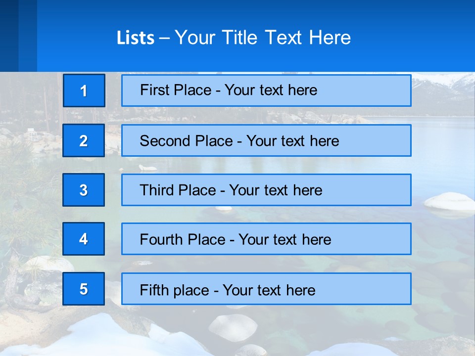 A Body Of Water Surrounded By Rocks And Trees PowerPoint Template