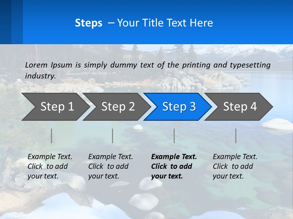 A Body Of Water Surrounded By Rocks And Trees PowerPoint Template