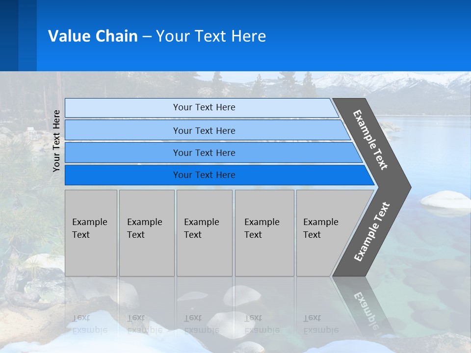 A Body Of Water Surrounded By Rocks And Trees PowerPoint Template