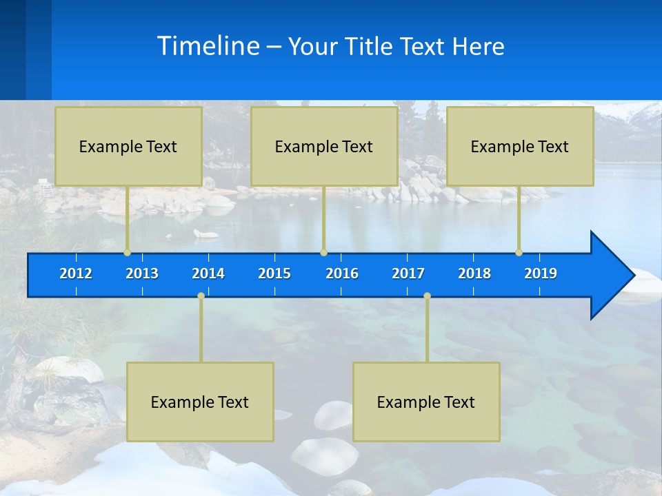A Body Of Water Surrounded By Rocks And Trees PowerPoint Template