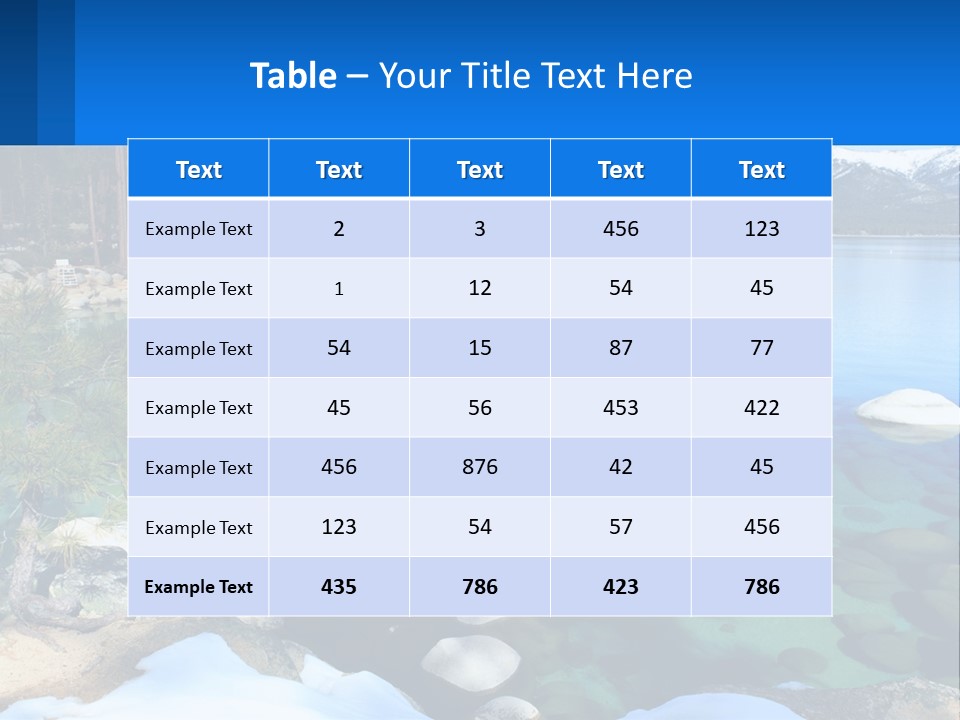 A Body Of Water Surrounded By Rocks And Trees PowerPoint Template