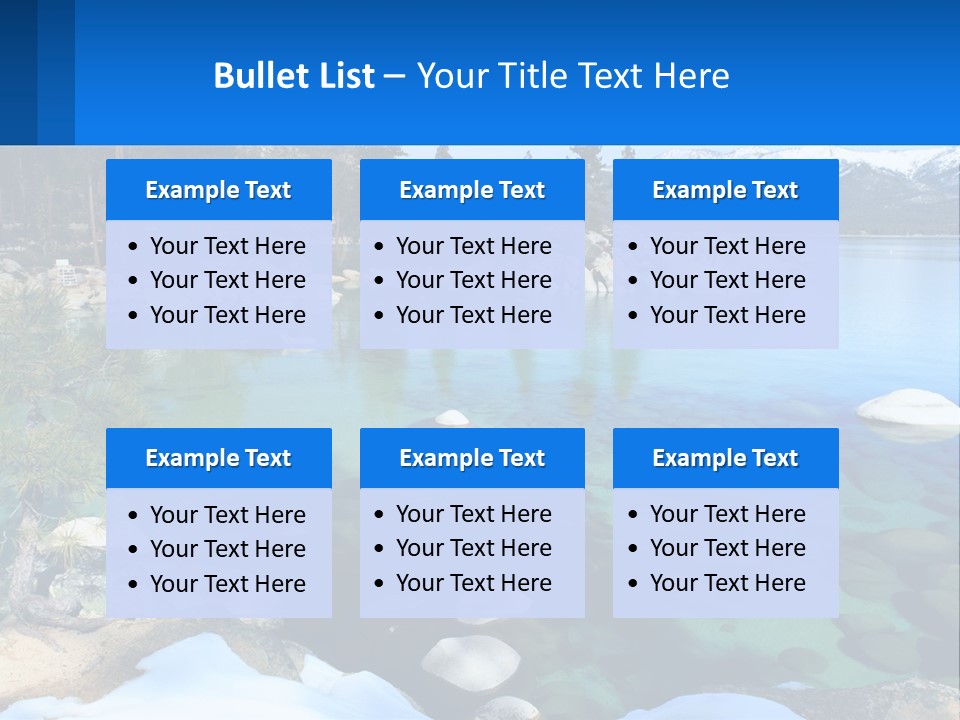 A Body Of Water Surrounded By Rocks And Trees PowerPoint Template