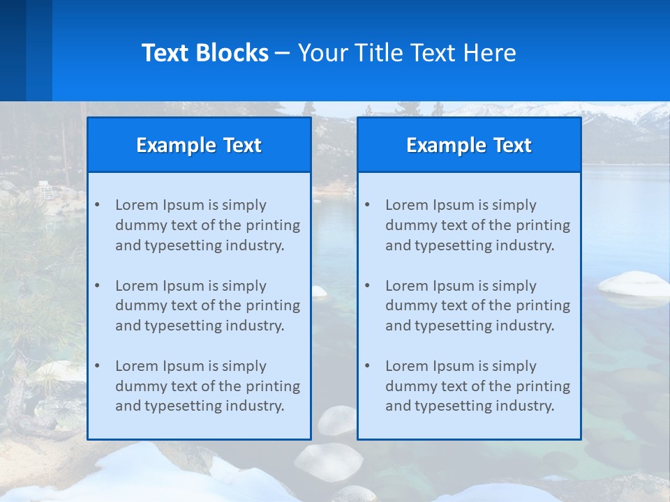 A Body Of Water Surrounded By Rocks And Trees PowerPoint Template