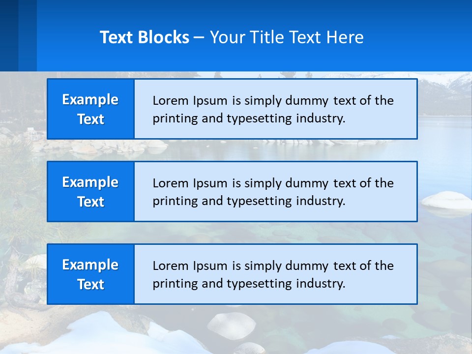 A Body Of Water Surrounded By Rocks And Trees PowerPoint Template