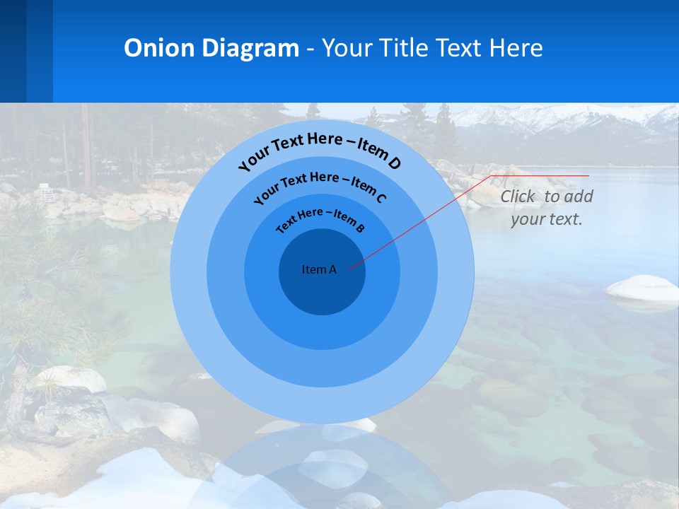 A Body Of Water Surrounded By Rocks And Trees PowerPoint Template