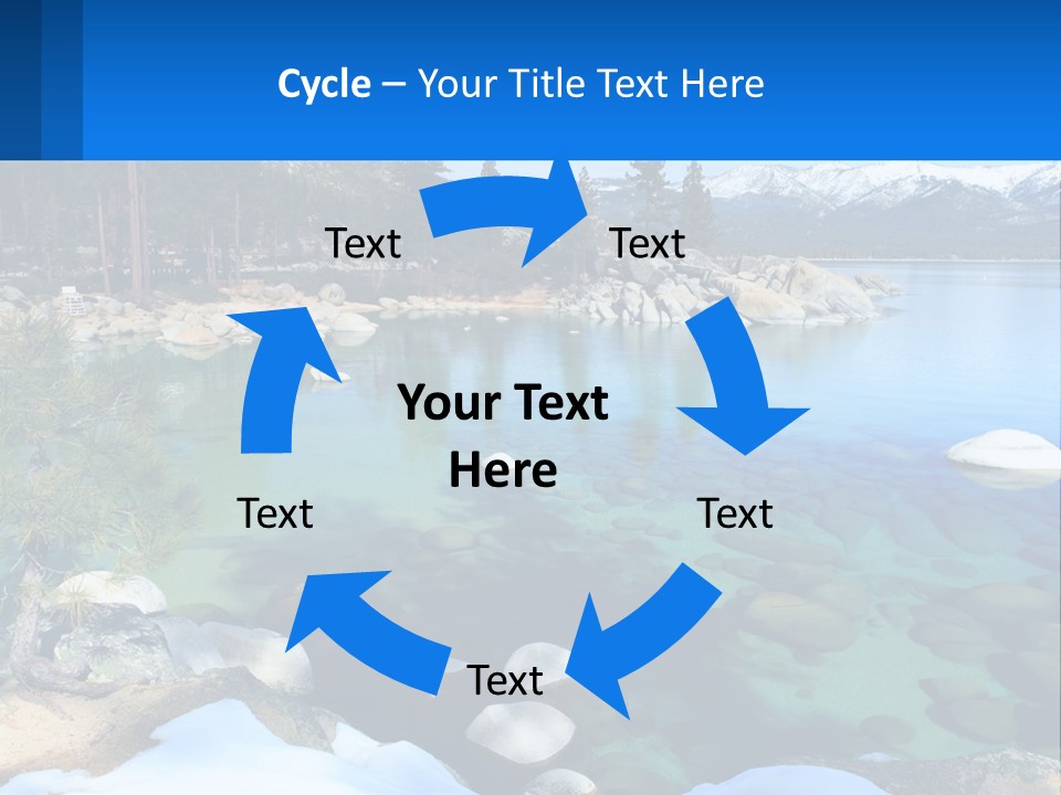 A Body Of Water Surrounded By Rocks And Trees PowerPoint Template