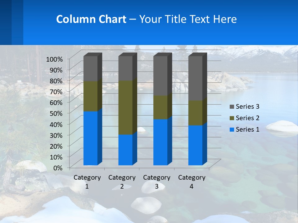 A Body Of Water Surrounded By Rocks And Trees PowerPoint Template