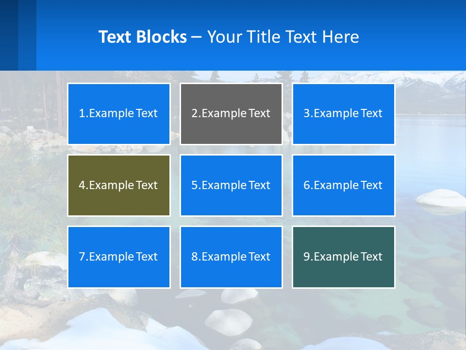 A Body Of Water Surrounded By Rocks And Trees PowerPoint Template