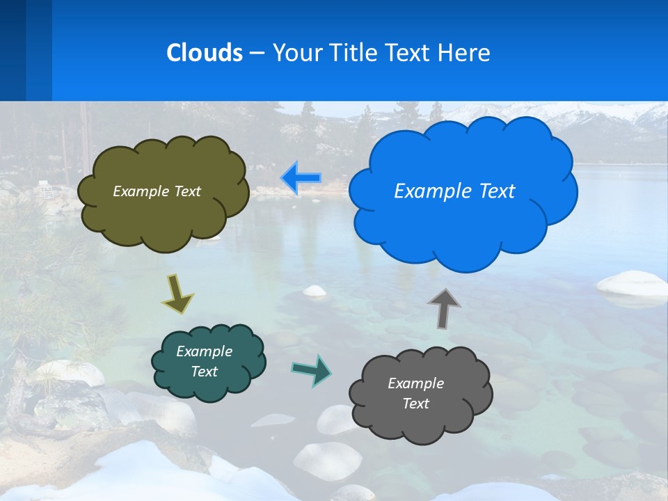 A Body Of Water Surrounded By Rocks And Trees PowerPoint Template