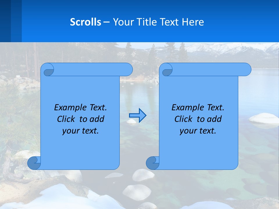 A Body Of Water Surrounded By Rocks And Trees PowerPoint Template