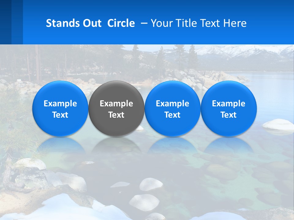 A Body Of Water Surrounded By Rocks And Trees PowerPoint Template