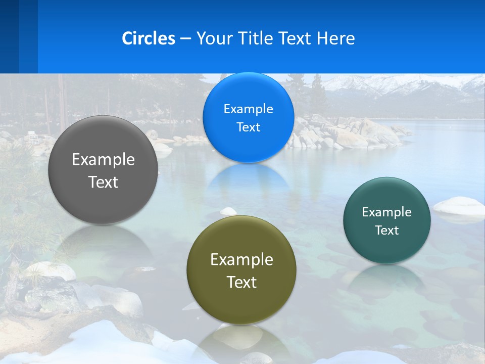 A Body Of Water Surrounded By Rocks And Trees PowerPoint Template