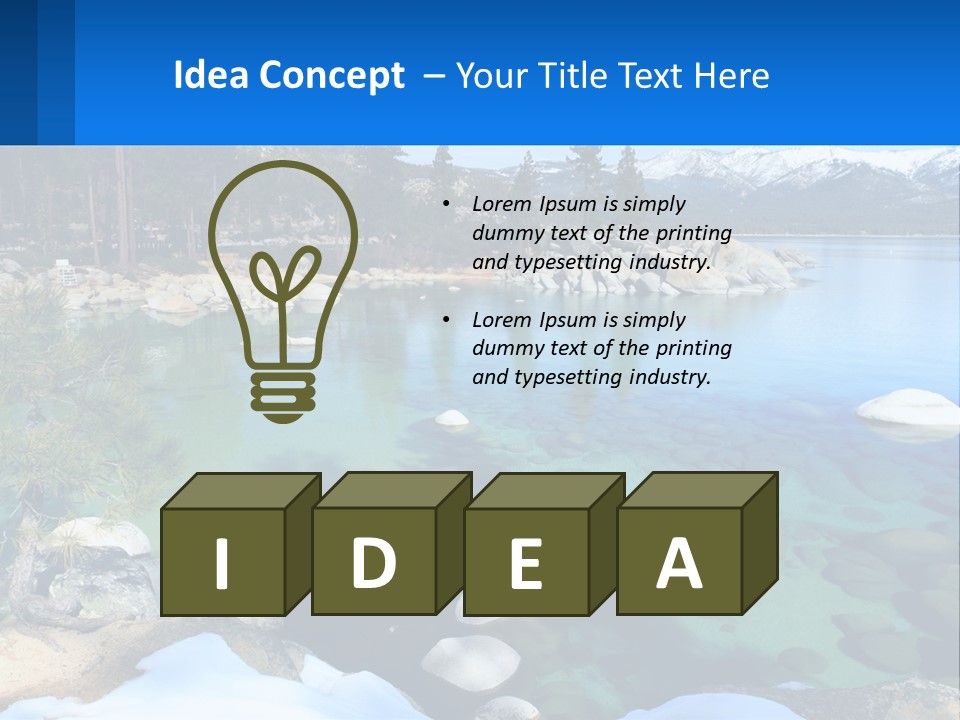 A Body Of Water Surrounded By Rocks And Trees PowerPoint Template