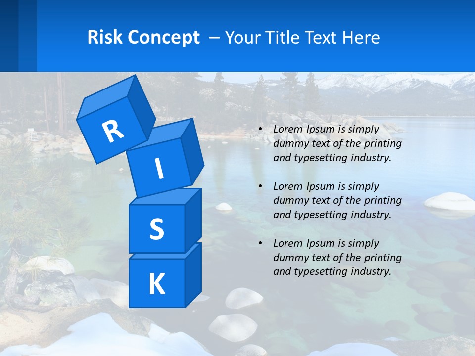 A Body Of Water Surrounded By Rocks And Trees PowerPoint Template