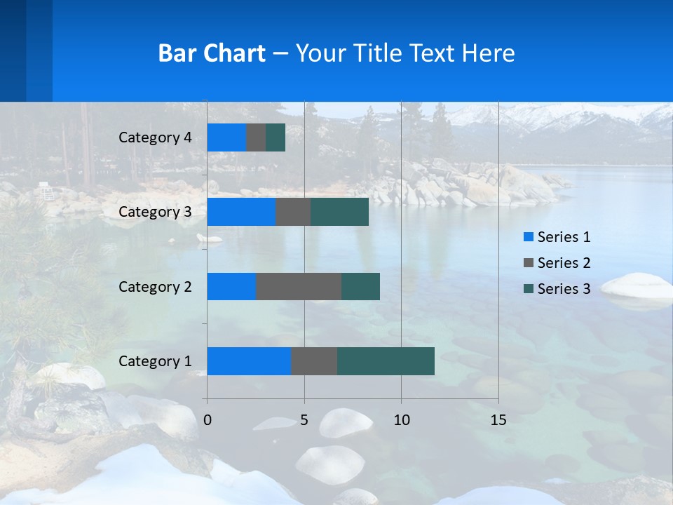 A Body Of Water Surrounded By Rocks And Trees PowerPoint Template