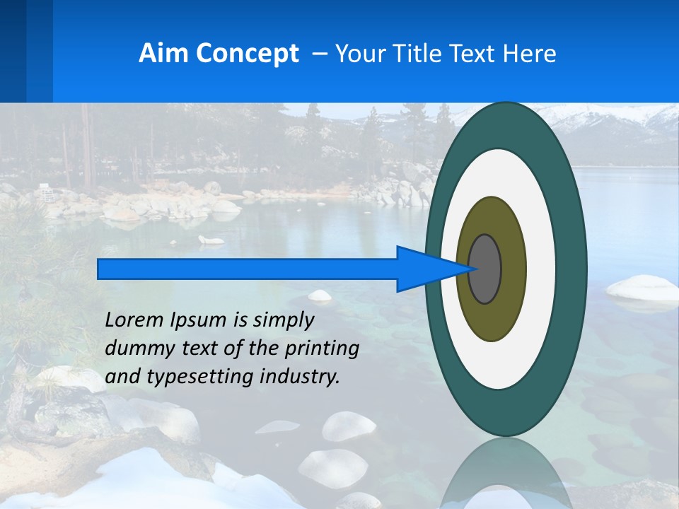 A Body Of Water Surrounded By Rocks And Trees PowerPoint Template