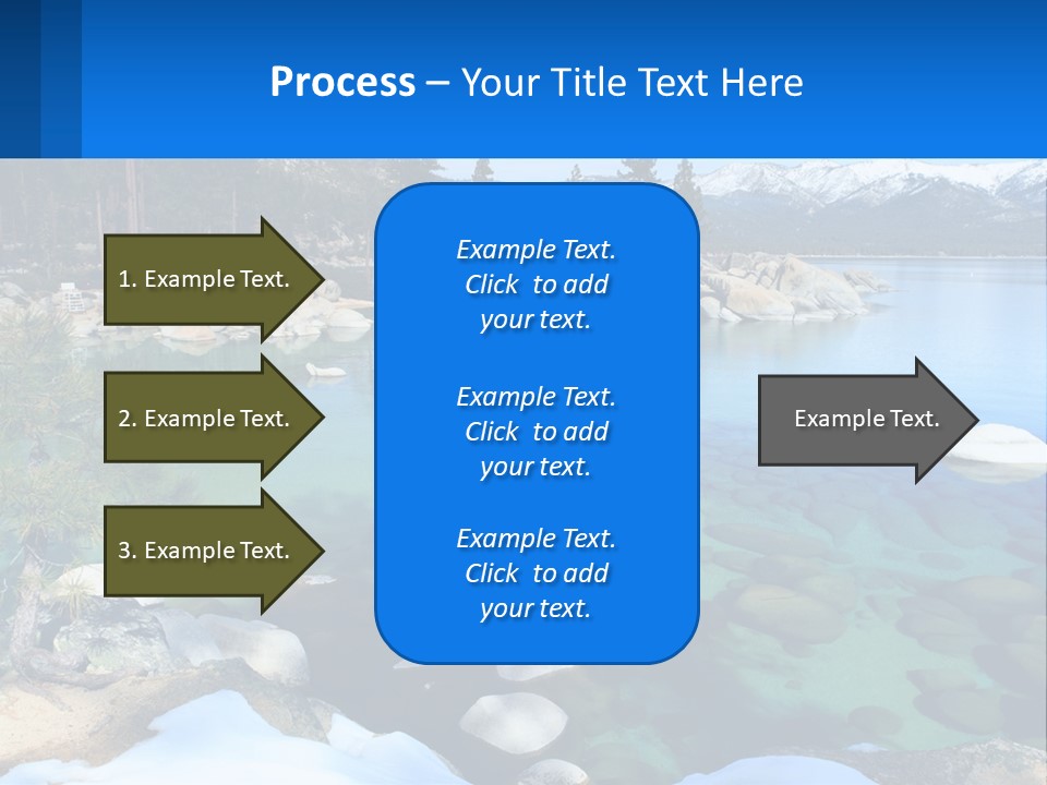 A Body Of Water Surrounded By Rocks And Trees PowerPoint Template