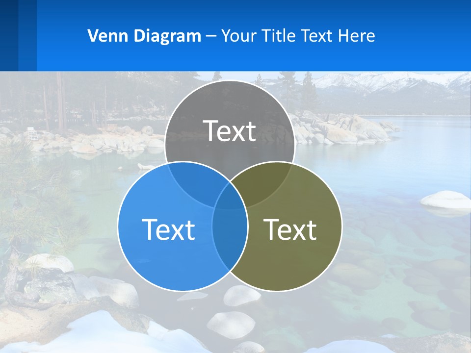 A Body Of Water Surrounded By Rocks And Trees PowerPoint Template
