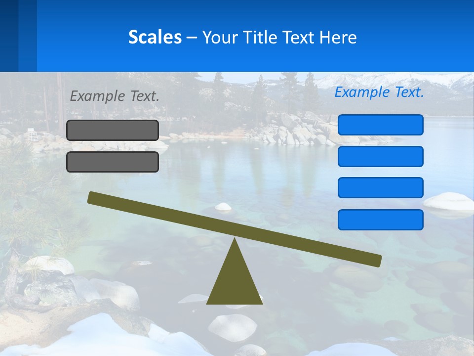 A Body Of Water Surrounded By Rocks And Trees PowerPoint Template