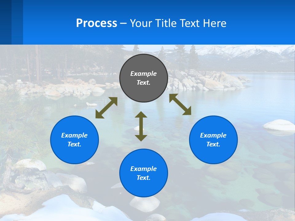A Body Of Water Surrounded By Rocks And Trees PowerPoint Template