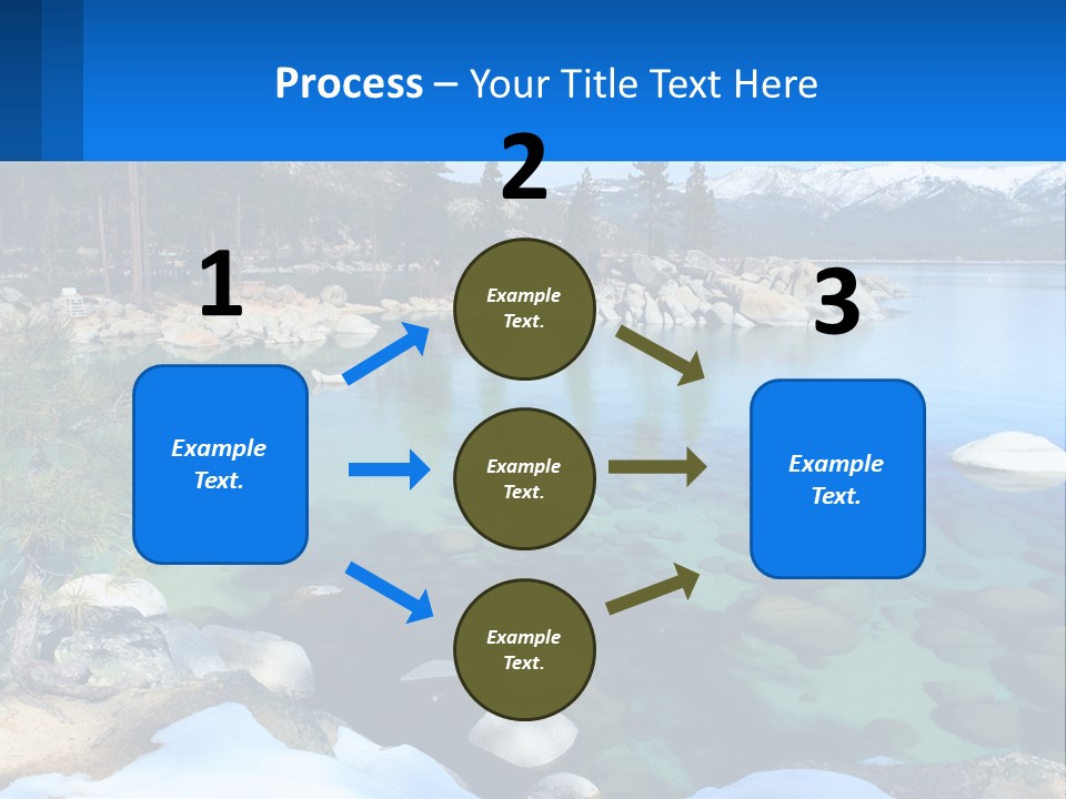A Body Of Water Surrounded By Rocks And Trees PowerPoint Template