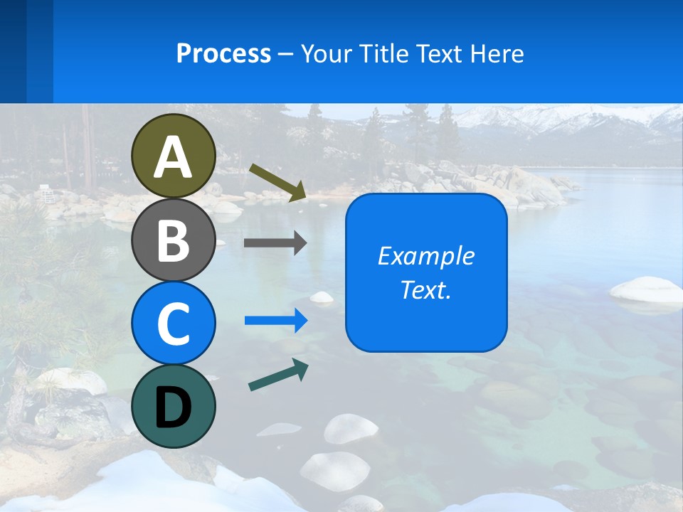 A Body Of Water Surrounded By Rocks And Trees PowerPoint Template