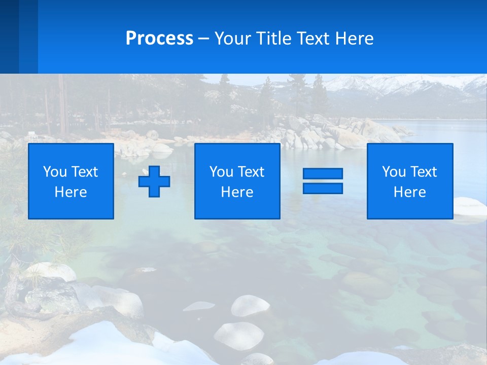 A Body Of Water Surrounded By Rocks And Trees PowerPoint Template