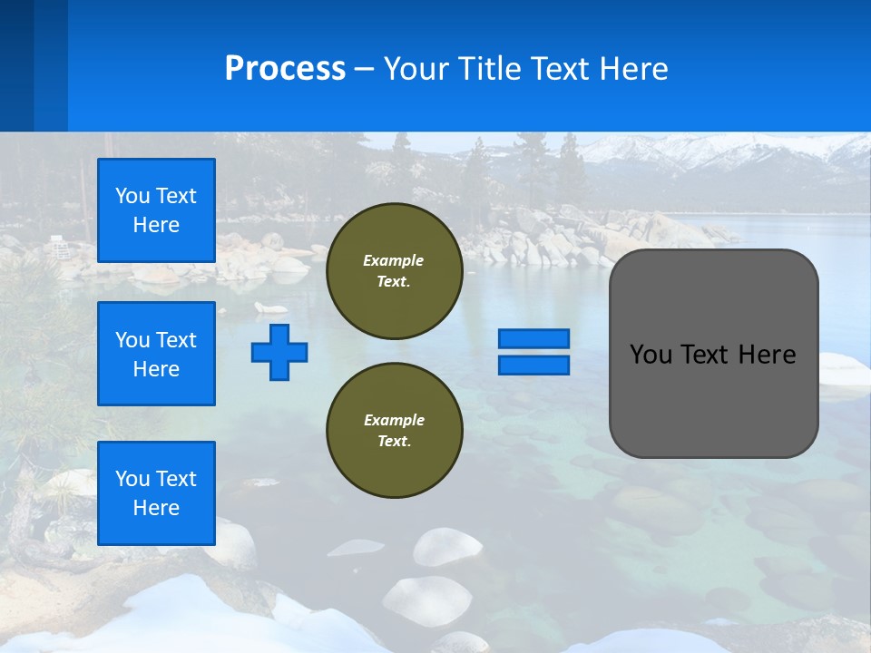 A Body Of Water Surrounded By Rocks And Trees PowerPoint Template