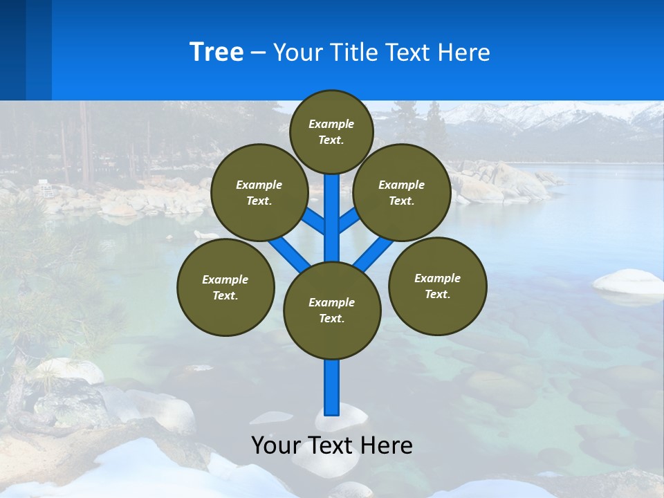 A Body Of Water Surrounded By Rocks And Trees PowerPoint Template