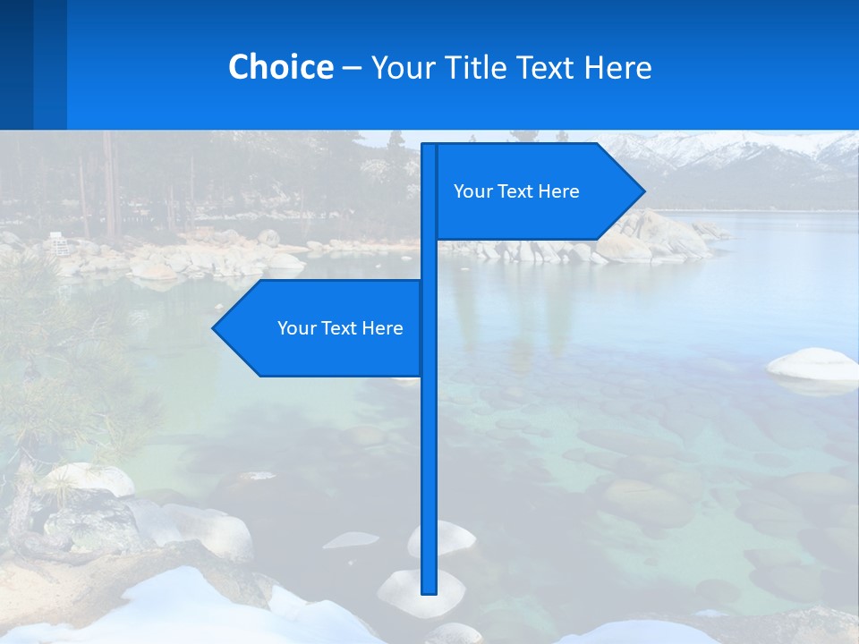 A Body Of Water Surrounded By Rocks And Trees PowerPoint Template