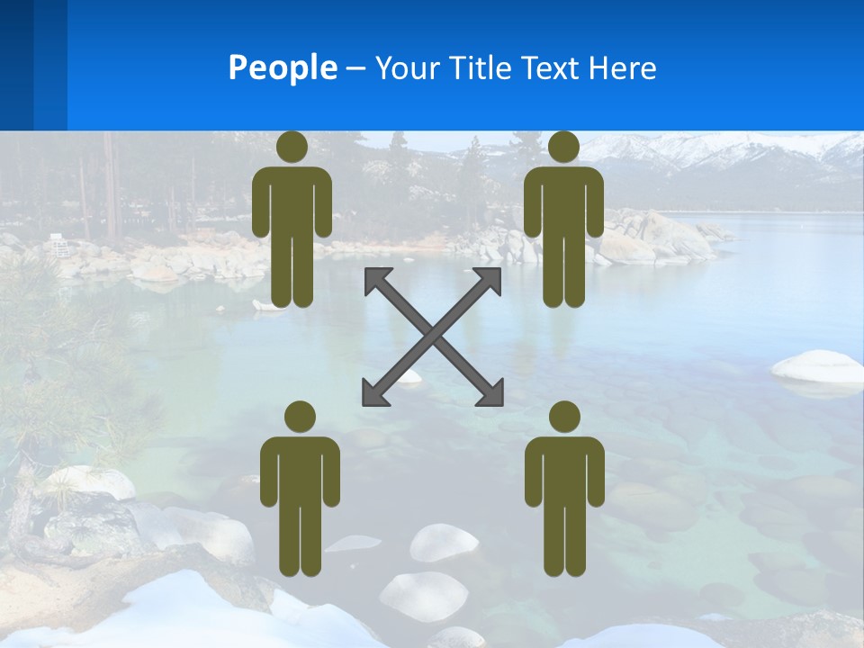 A Body Of Water Surrounded By Rocks And Trees PowerPoint Template