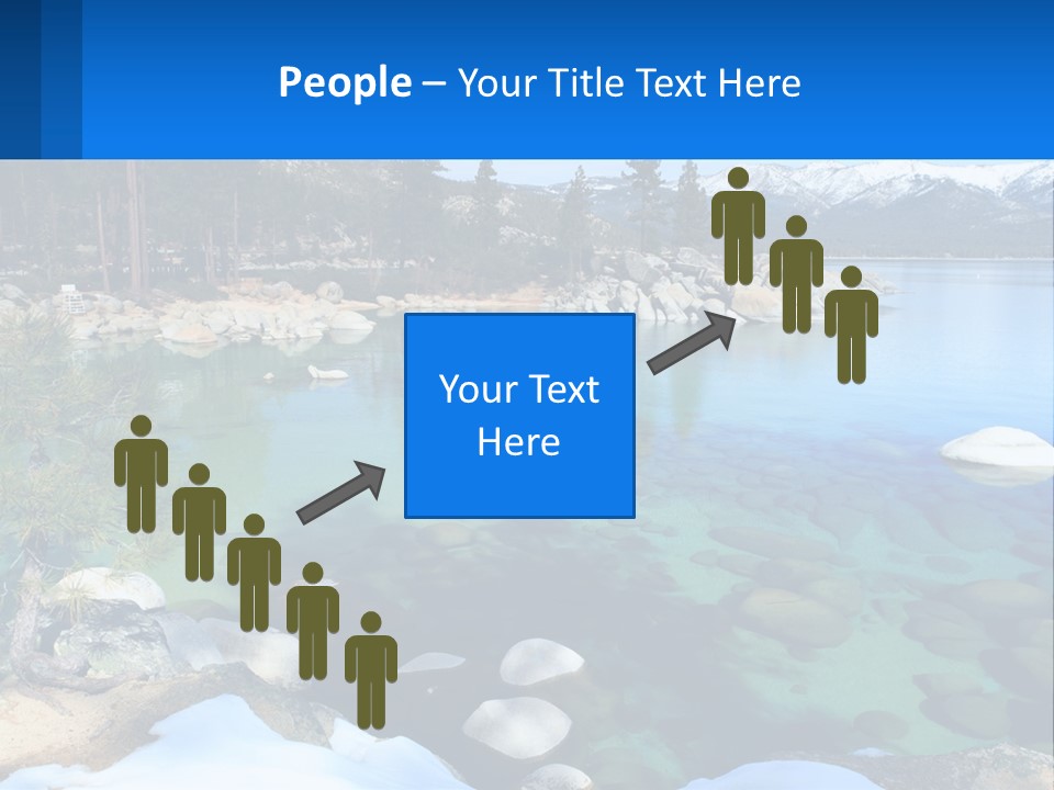 A Body Of Water Surrounded By Rocks And Trees PowerPoint Template